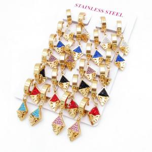 Stainless Steel Stone&Crystal Earring - KE135056-HF