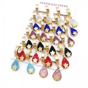 Stainless Steel Stone&Crystal Earring - KE135074-HF