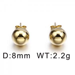 Golden male and female multicolor simple gold bead earrings - KE18428-K