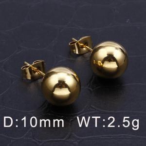 Golden male and female multicolor simple gold bead earrings - KE45300-Z