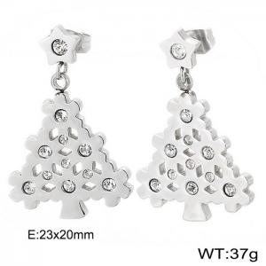 Christmas Tree Zircon  Star Ladies Earrings - KE46701-K
