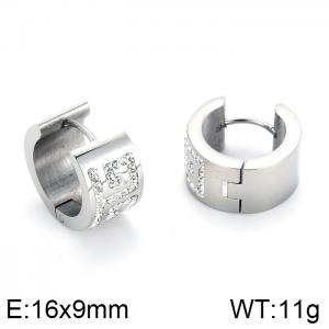 Stainless Steel Stone&Crystal Earring - KE48498-K
