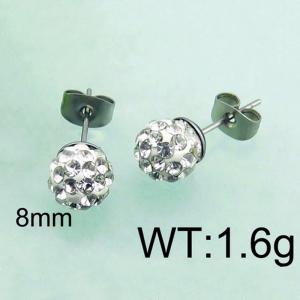 Stainless Steel Stone&Crystal Earring - KE55686-Z