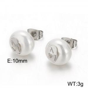 SS Shell Pearl Earrings - KE56461-K