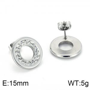Stainless Steel Stone&Crystal Earring - KE61790-K