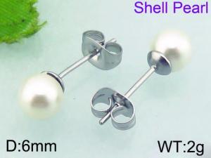 SS Shell Pearl Earrings - KE63316-Z