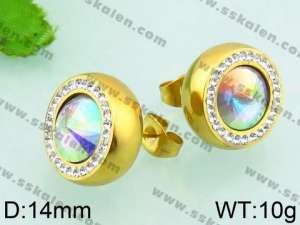 Stainless Steel Stone&Crystal Earring - KE63930-Z