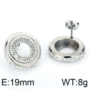Stainless Steel Stone&Crystal Earring - KE65005-K