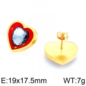 Stainless Steel Stone&Crystal Earring - KE67018-K