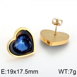 Stainless Steel Stone&Crystal Earring - KE67022-K