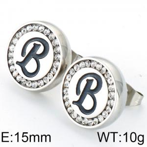 Stainless Steel Stone&Crystal Earring - KE69315-K
