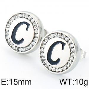 Stainless Steel Stone&Crystal Earring - KE69316-K