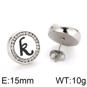 Stainless Steel Stone&Crystal Earring - KE69324-K