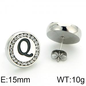 Stainless Steel Stone&Crystal Earring - KE69330-K