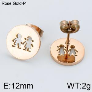 SS Rose Gold-Plating Earring - KE71274-K