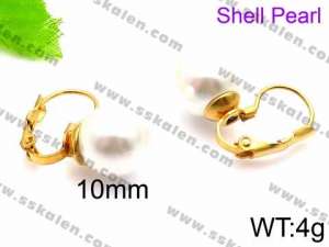 SS Shell Pearl Earrings - KE71408-Z