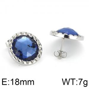Stainless Steel Stone&Crystal Earring - KE71451-K