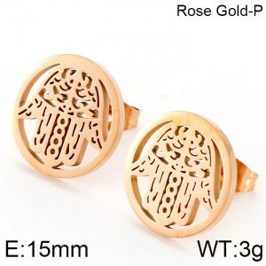 SS Rose Gold-Plating Earring - KE74785-K