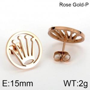SS Rose Gold-Plating Earring - KE74787-K