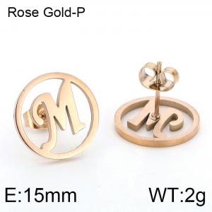 SS Rose Gold-Plating Earring - KE74804-K