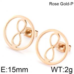 SS Rose Gold-Plating Earring - KE74814-K