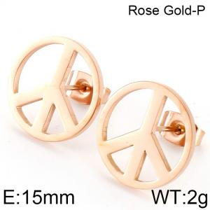 SS Rose Gold-Plating Earring - KE74816-K