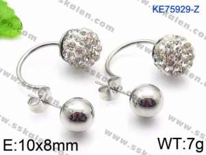 Stainless Steel Stone&Crystal Earring - KE75929-Z