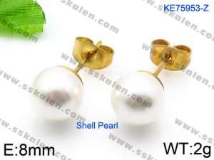 SS Shell Pearl Earrings - KE75953-Z
