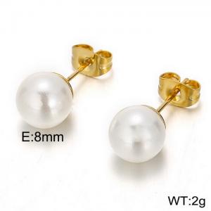 SS Shell Pearl Earrings - KE76008-K