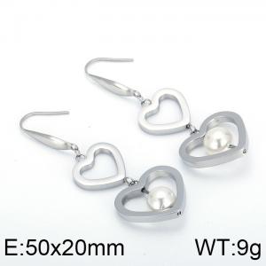 SS Shell Pearl Earrings - KE80678-K