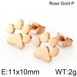 SS Rose Gold-Plating Earring - KE80720-K