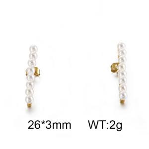 Exquisite girl earrings with lightweight pearl shaped jewelry and minimalist style Gold-Plating Earring - KE85481-K