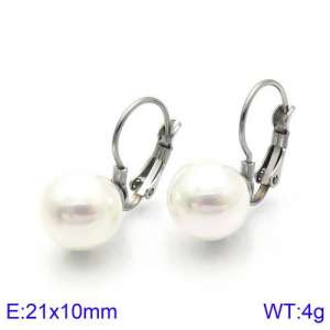 SS Shell Pearl Earrings - KE86031-K