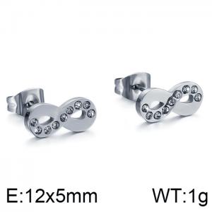 Stainless Steel Stone&Crystal Earring - KE86584-K