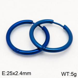 Stainless Steel Blue-plating Earring - KE86590-SO