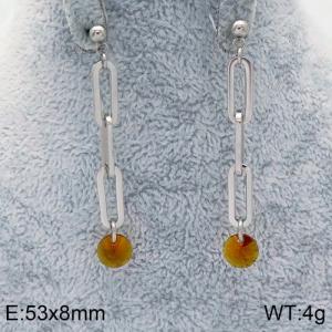 Stainless Steel Stone&Crystal Earring - KE87072-Z