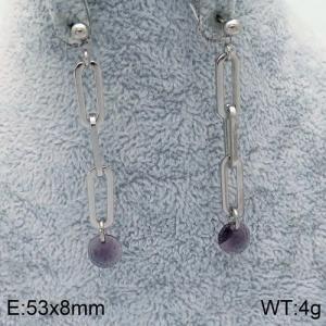 Stainless Steel Stone&Crystal Earring - KE87076-Z