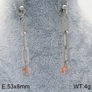 Stainless Steel Stone&Crystal Earring - KE87084-Z