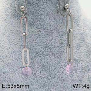 Stainless Steel Stone&Crystal Earring - KE87088-Z