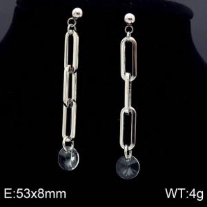 Stainless Steel Stone&Crystal Earring - KE87090-Z