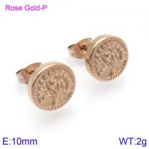 SS Rose Gold-Plating Earring - KE89913-KFC