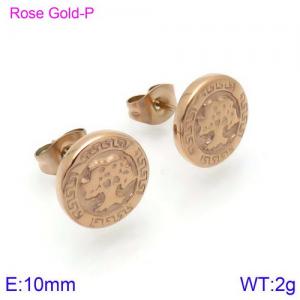 SS Rose Gold-Plating Earring - KE89916-KFC