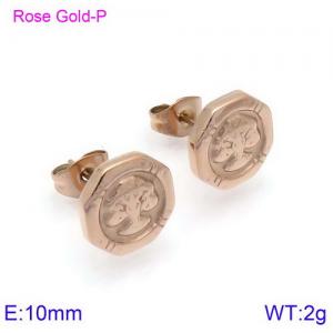 SS Rose Gold-Plating Earring - KE89921-KFC