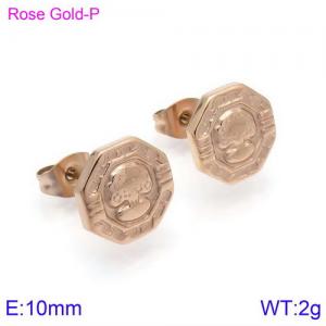 SS Rose Gold-Plating Earring - KE89924-KFC