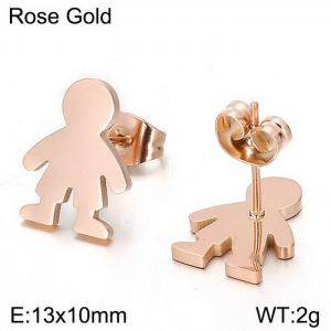 SS Rose Gold-Plating Earring - KE89945-K