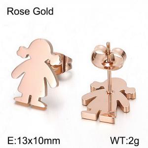 SS Rose Gold-Plating Earring - KE89946-K