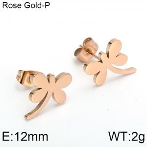 SS Rose Gold-Plating Earring - KE89951-K