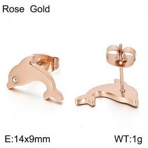 SS Rose Gold-Plating Earring - KE89952-K