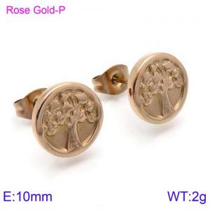 SS Rose Gold-Plating Earring - KE89965-KFC