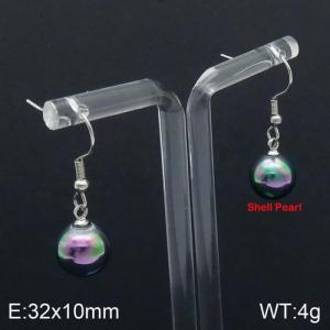 SS Shell Pearl Earrings - KE92715-Z